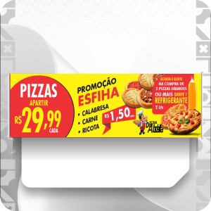 Faixa Lona 280gr 100x300cm   Bastão de madeira, ponteiras e 4 ilhos nas pontas. 
